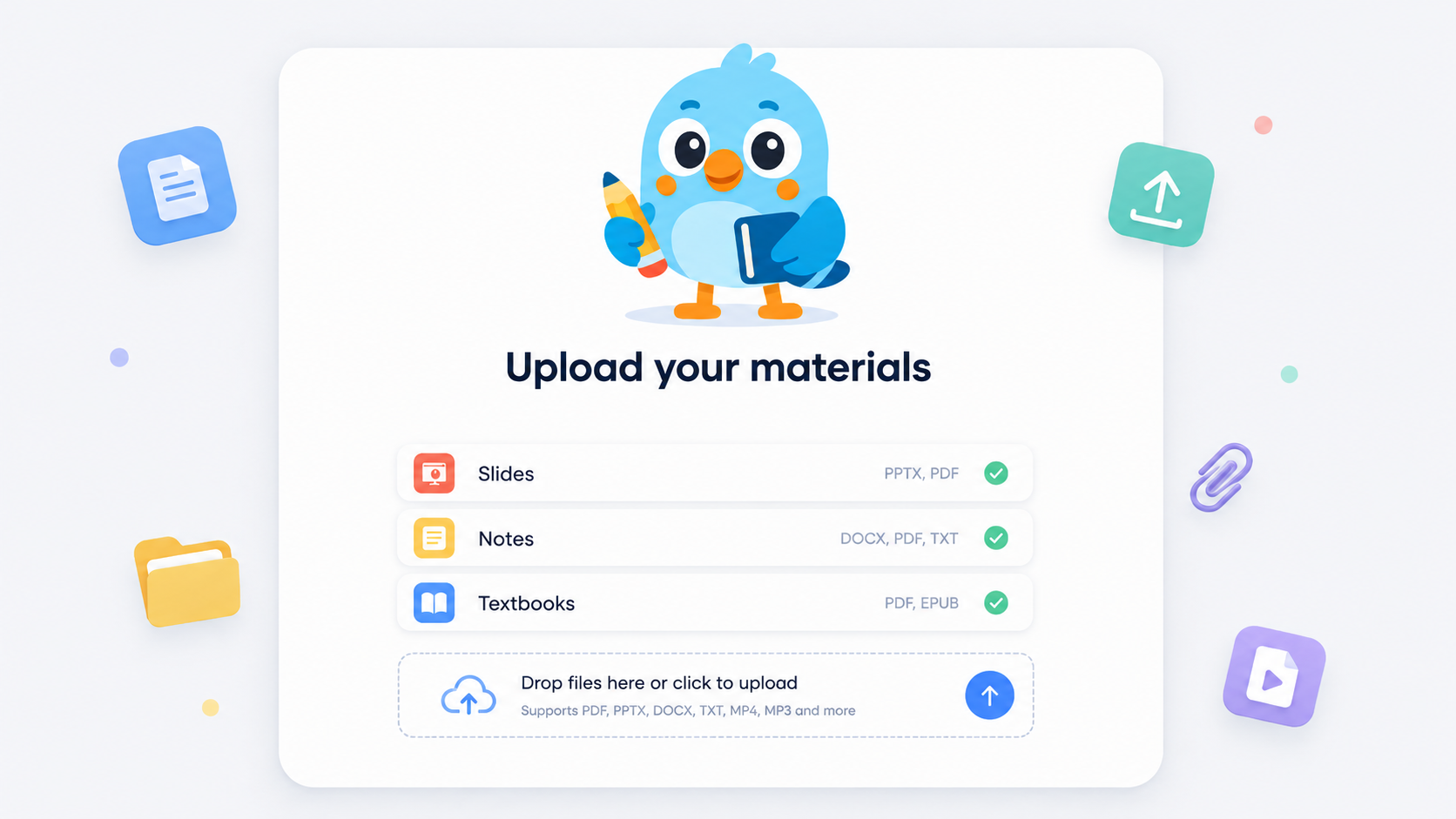 Upload your materials